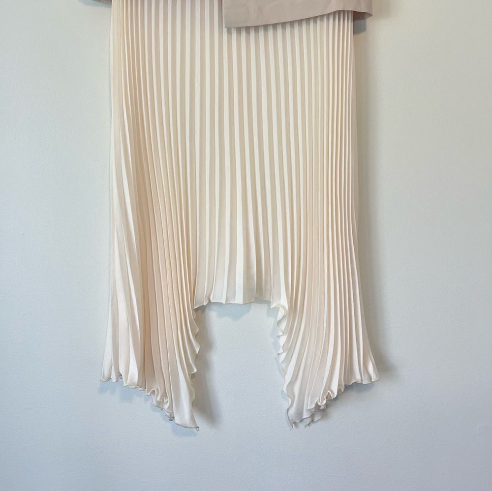 Commense Asymmetrical Pleated Midi Skirt NEW Size Large in Cream - Picture 6 of 10